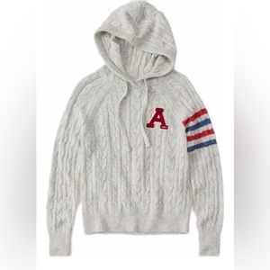 Abercrombie & Fitch Hooded Cableknit Sweater